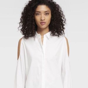 DKNY foundations cold shoulder button down size M